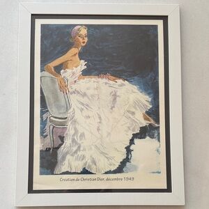 Framed Christian Dior Fashion Illustration Print